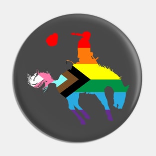 Bronco Rider 2: Queer Pride Flag Pin