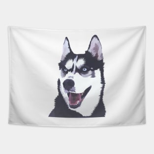 Siberian Husky Low Poly Digital Art Tapestry