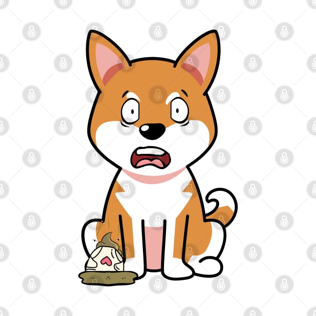 Funny orange dog steps on a dirty diaper by Pet Station