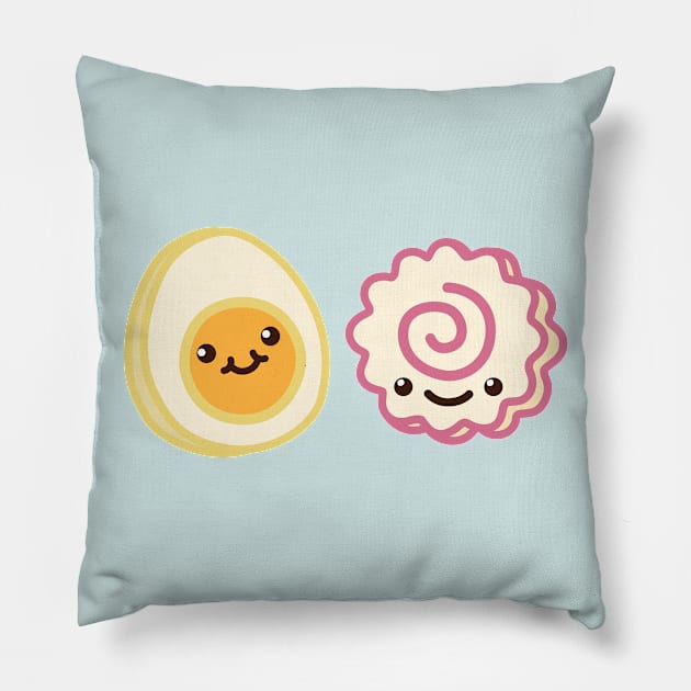 Cute Kawaii Ramen Bowl - ラーメン Pillow by NOSSIKKO