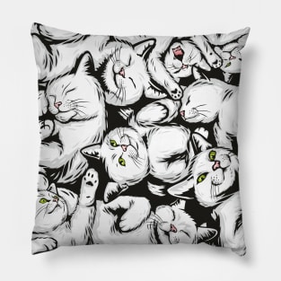 White Cats Pillow