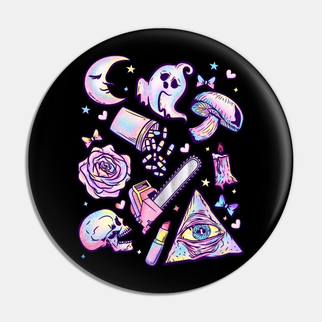 Creepy Cute Aesthetic Pastel Goth - Kawaii Chibi Gift - Pastel Goth - Pin