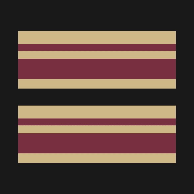 MAROON AND GOLD RETRO VINTAGE STRIPE PATTERN | COOL TONE PALETTE by KathyNoNoise