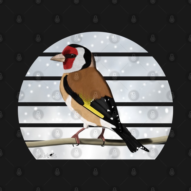 Goldfinch Winter Snow Bird Watching Birding Ornithologist Gift by jzbirds