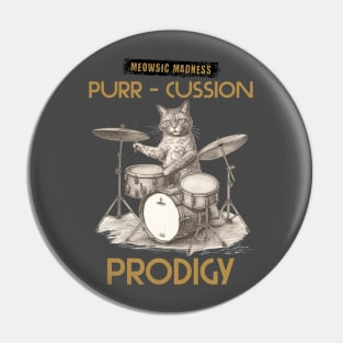 cat drummer Pin