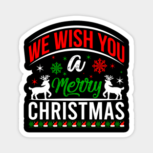 We Wish You a Merry Christmas Cute Xmas Pajama Family Group. Magnet