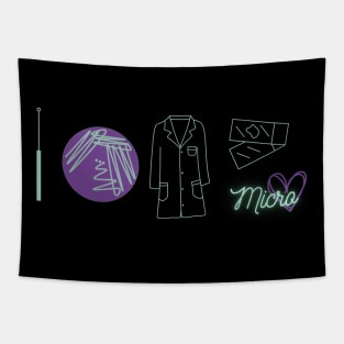 Microbiology Lab Symbols Tapestry