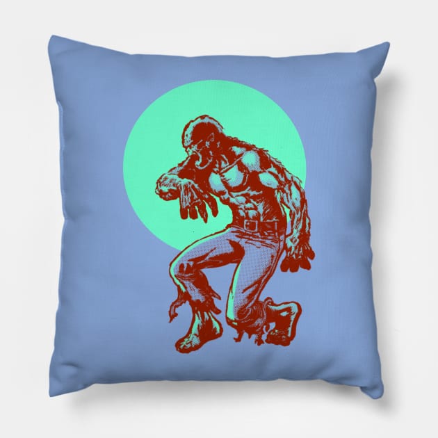 Vintage Werewolf Pillow by StudioPM71