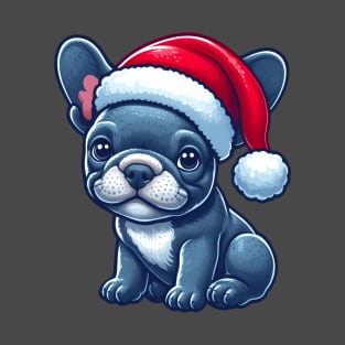 Puppy French Bulldog Santa Claus T-Shirt