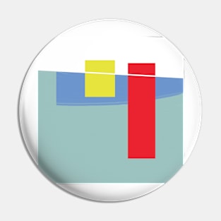 Swim Lessons Minimal Geometric Abstract Primary Color Design Pin