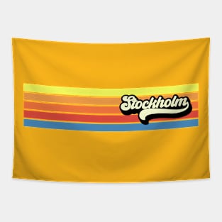 Stockholm Sweden Retro Vintage Design 70s 80s style Tapestry