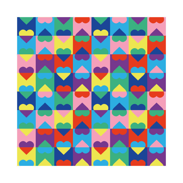 Color Blocking Hearts Trendy Modern by Farissa