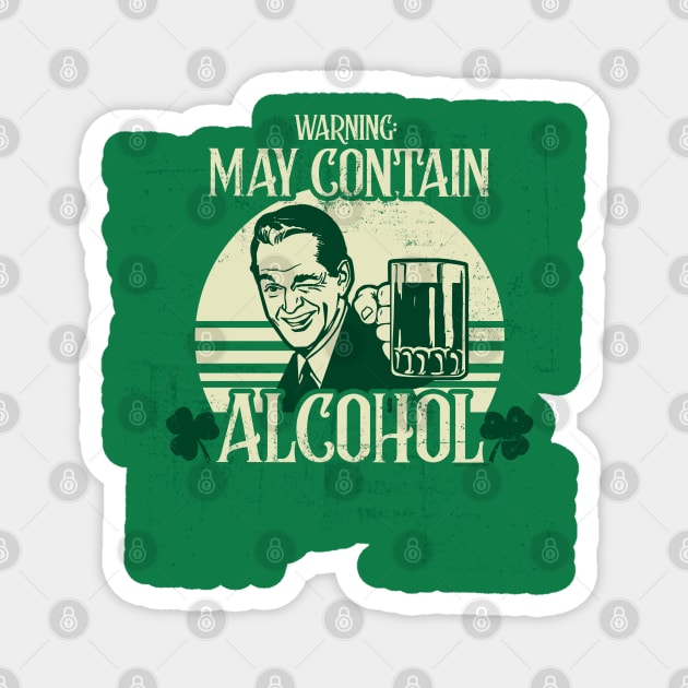 May Contain Alcohol Funny St. Patrick's Day Magnet by NerdShizzle