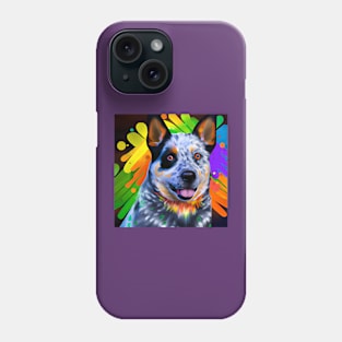 Australian Cattle Dog Rainbow Painting Phone Case