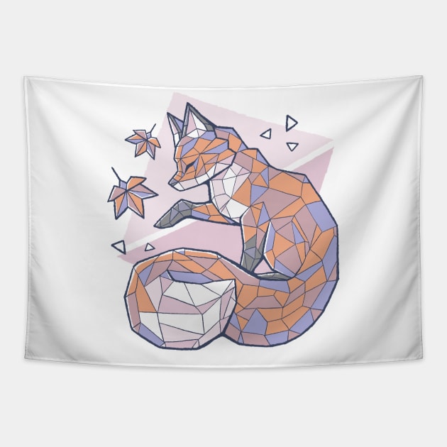 Paper Fox Tapestry by xMorfina