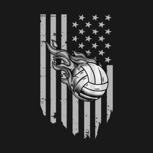 July 4th Volleyball USA American Flag 2023 Volleyball Family T-Shirt