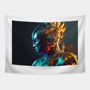 Living Life In Colour Series - Golden Cyborg Tapestry