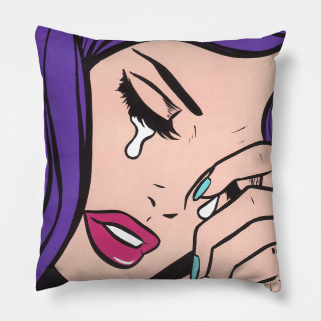 Purple Hair Crying Comic Girl Sadgirl Pillow Teepublic