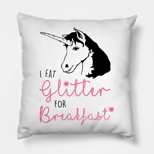 I Eat Glitter for Breakfast - Light Pillow by jennyk