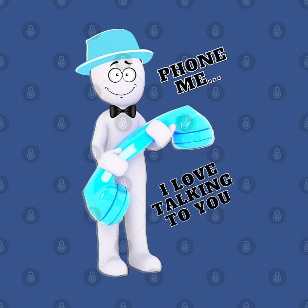 Phone me... I love talking to you - turquoise hat & phone by Blue Butterfly Designs 