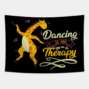 Cute Giraffe Dancers Gift - Dancing Is My Therapy Tapestry