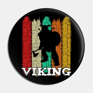 Vikings - Retro Style Viking Vintage Silhouette Pin