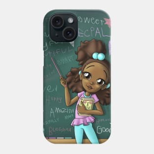 African American Girl Brown and Positive Words Phone Case