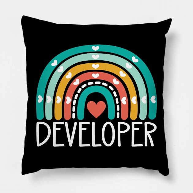 Developer Rainbow Pillow by HaroonMHQ