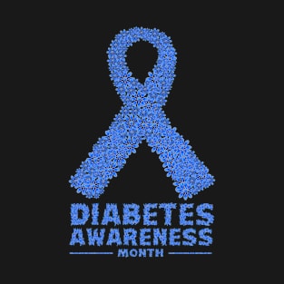 In November We Wear Blue Diabetes Awareness Ribbon T-Shirt