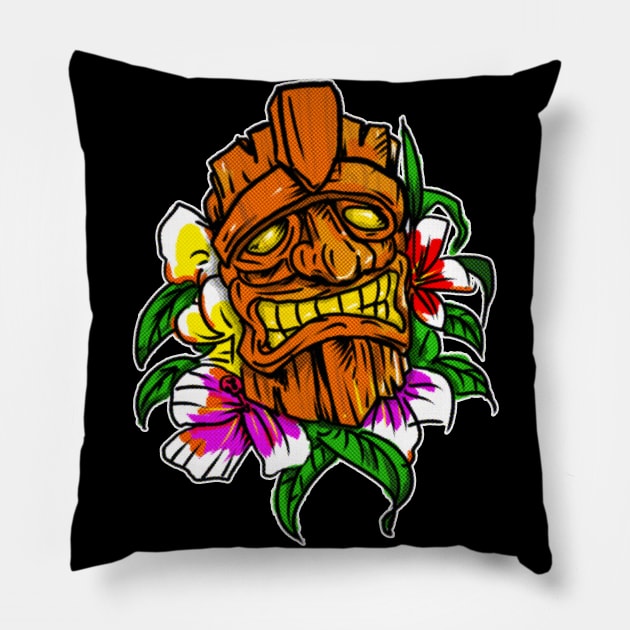 Tiki Tiki dot dot dot Christmas Pillow by silentrob668