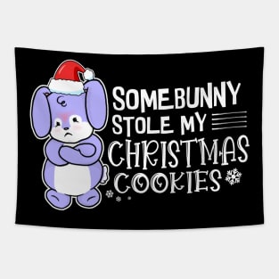 Somebunny Stole My Christmas Cookies Tapestry