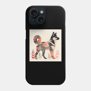 70s Norwegian Elkhound Vibes: Pastel Pup Parade Phone Case