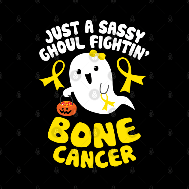 Sassy Ghoul Fighting Bone Cancer Halloween Cute Ghost by jomadado