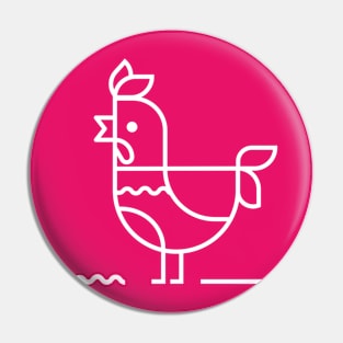 Rooster white Pin