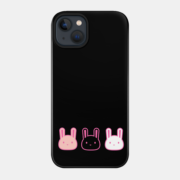 Three cute bunnies - Kawaii - Phone Case