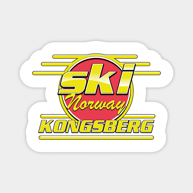 ski Kongsberg Norway 80s vibe Magnet by nickemporium1