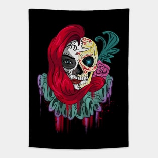 Horror Circus Clown Jester Skull Tapestry