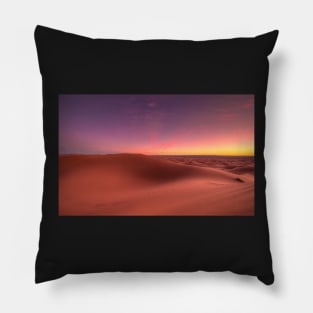 Sunset at Sahara desert in Morocco Pillow