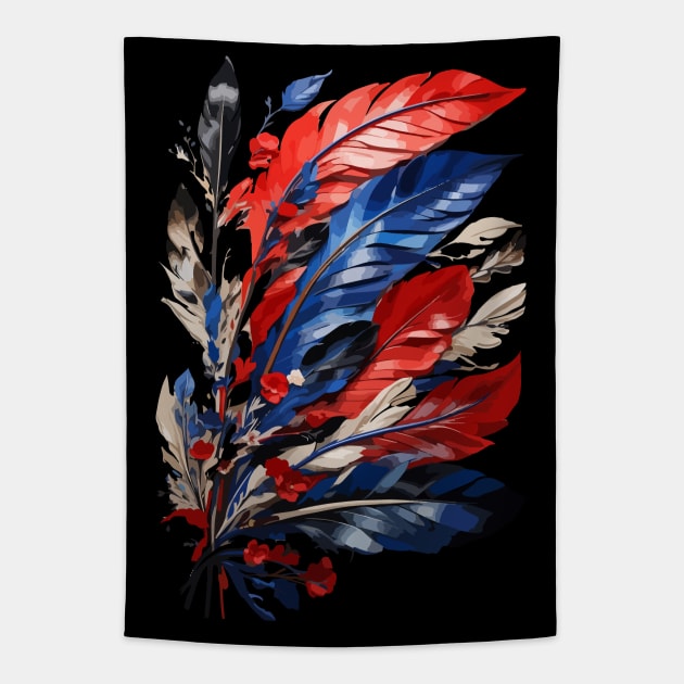 Bird Feathers Tapestry by CatCoconut-Art