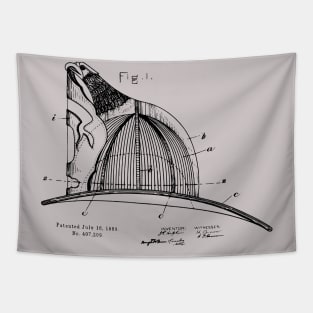 Firefighting Gift - Fireman's Helmet Patent Tapestry