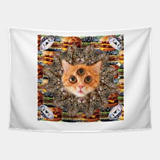 Mystical Cat Mandala Tapestry