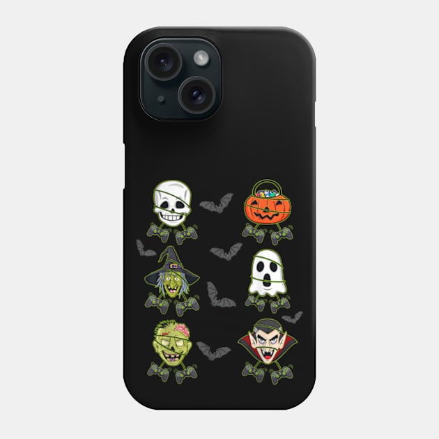 Halloween Skeleton Gaming Witch Vampire Zombie Phone Case by lunacreat