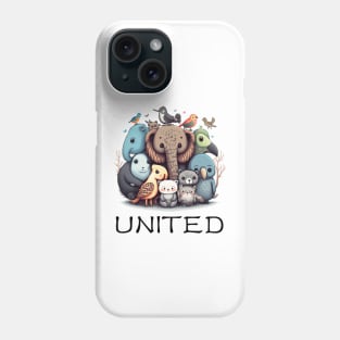Group of stylized animals "United in Diversity" Phone Case