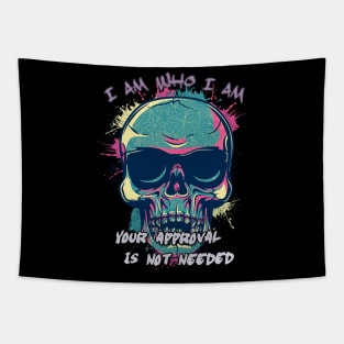 I am who I am skull design Tapestry