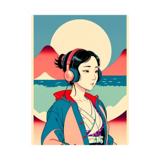 Ukiyo-e Headphone Girl #4 T-Shirt