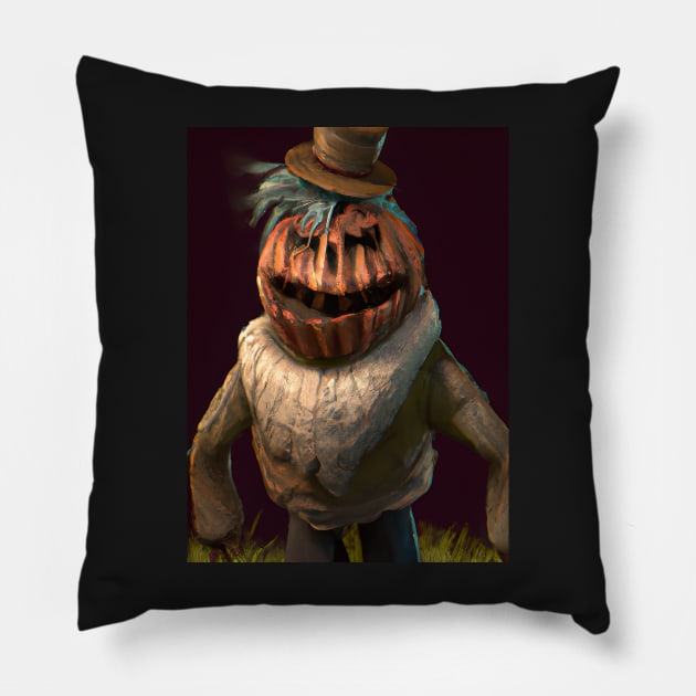 Pumkin Head Scarecrow Pillow by AbstraktTheArt