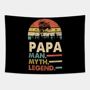Papa Man Myth Legend Vintage Jeep For Mens Dad Father's Day Jeep gift Tapestry