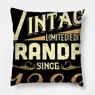 Vintage Grandpa Since 1988 Funny Man Myth Legend Daddy Pillow