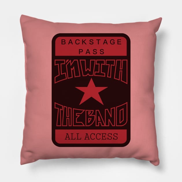 All Access Backstage Pass Pillow by Heavy Metal Meow