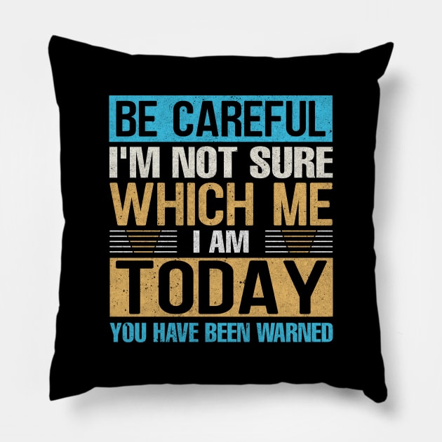 Be careful I'm not sure Which me i am today you have been warned Pillow by TheDesignDepot